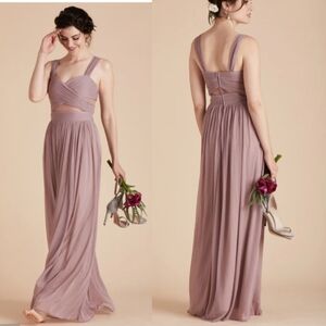 Birdy Grey  Elyse Chiffon Dress Women's Medium Dark Mauve Maxi Dress Gown